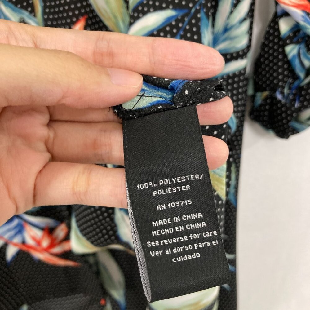 Zac & Rachel 2X Black Floral Artsy Micro Polka Dot‎ Shark-bite Hem Button Tunic - Picture 9 of 11